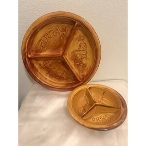 Vintage California Originals Pottery Calif USA PA3 PA4 Divided Serving Dish MCM